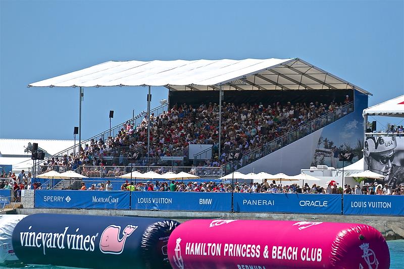Fans pack the stands - 35th America's Cup Match - Race 3 - Bermuda June 18, 2017 photo copyright Richard Gladwell taken at  and featuring the AC50 class