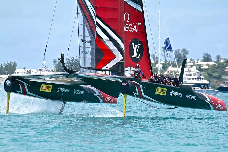 Emirates Team New Zealand sets off down Leg 4 - America's Cup 35th Match - Match Day 5 - Regatta Day 21, June 26, 2017 (ADT) - photo © Richard Gladwell