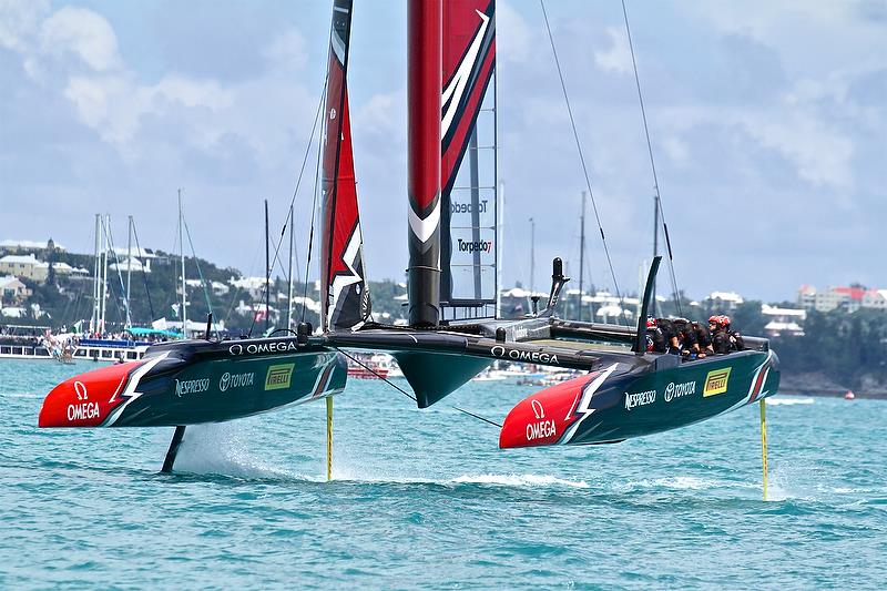 Emirates Team New Zealand on Leg 6 - America's Cup 35th Match - Match Day 5 - Regatta Day 21, June 26, 2017 (ADT) photo copyright Richard Gladwell taken at  and featuring the AC50 class