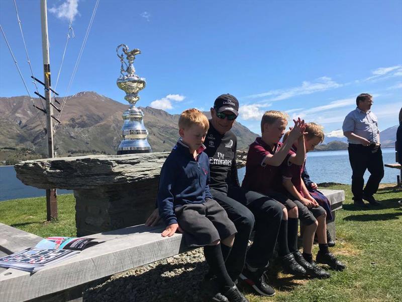 The America's Cup with young fans on tour through the provinces of New Zealand photo copyright Emirates Team New Zealand taken at Royal New Zealand Yacht Squadron and featuring the AC50 class