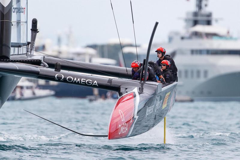 Emirates Team New Zealand pack a low profile during the 35th America's Cup photo copyright Emirates Team New Zealand taken at Royal New Zealand Yacht Squadron and featuring the AC50 class