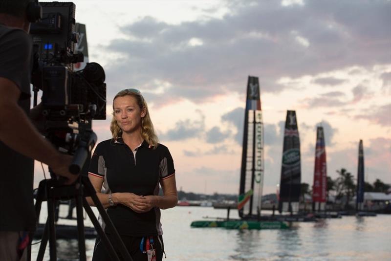 Shirley Robertson in Bermuda for the 35th America's Cup photo copyright Shirley Robertson Collection taken at Royal Ocean Racing Club and featuring the AC50 class