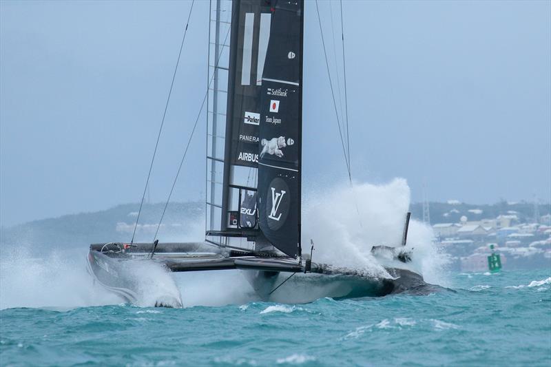Softbank Team Japan sailing in the 2017 Louis Vuitton Trophy in Bermuda in 24kts photo copyright Richard Gladwell / Sail-World.com taken at Royal New Zealand Yacht Squadron and featuring the AC50 class