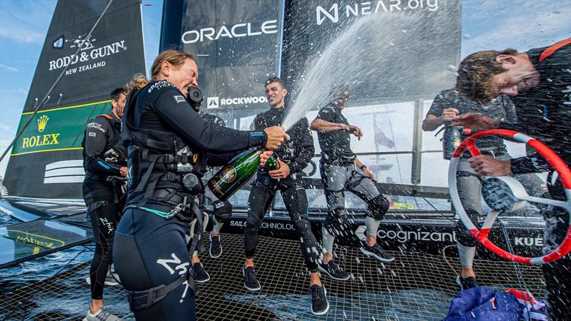 Kiwis celebrate a second Event win Rockwool SailGP Denmark Copenhagen - Season 3, August 2022 photo copyright SailGP taken at Royal Danish Yacht Club and featuring the AC50 class