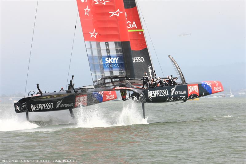 Emirates Team New Zealand win the Louis Vuitton Cup photo copyright Gilles Martin-Raget / ACEA taken at  and featuring the AC72 class