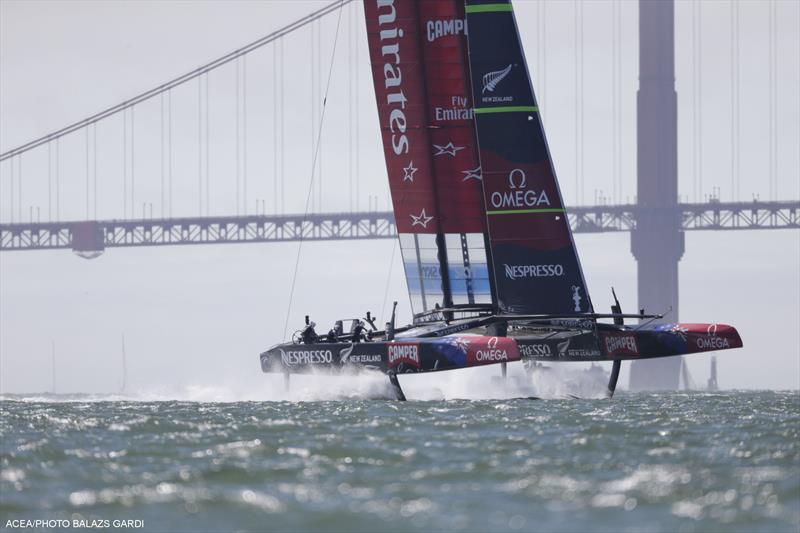 Emirates Team New Zealand go 6-0 up in the 34th America's Cup photo copyright Balazs Gardi / ACEA taken at  and featuring the AC72 class