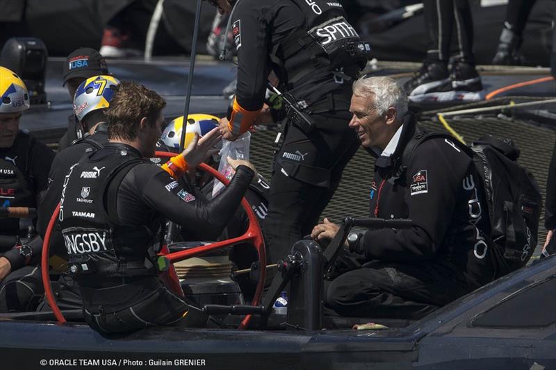 Race day 4 of the 34th America's Cup photo copyright Guilain Grenier / ORACLE TEAM USA taken at  and featuring the AC72 class