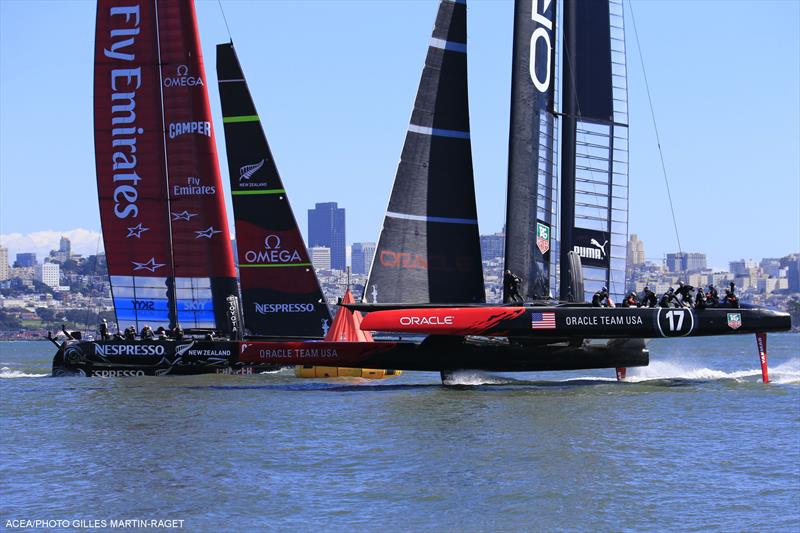 ORACLE TEAM USA win 34th America's Cup Race 14 photo copyright Gilles Martin-Raget / ACEA taken at  and featuring the AC72 class