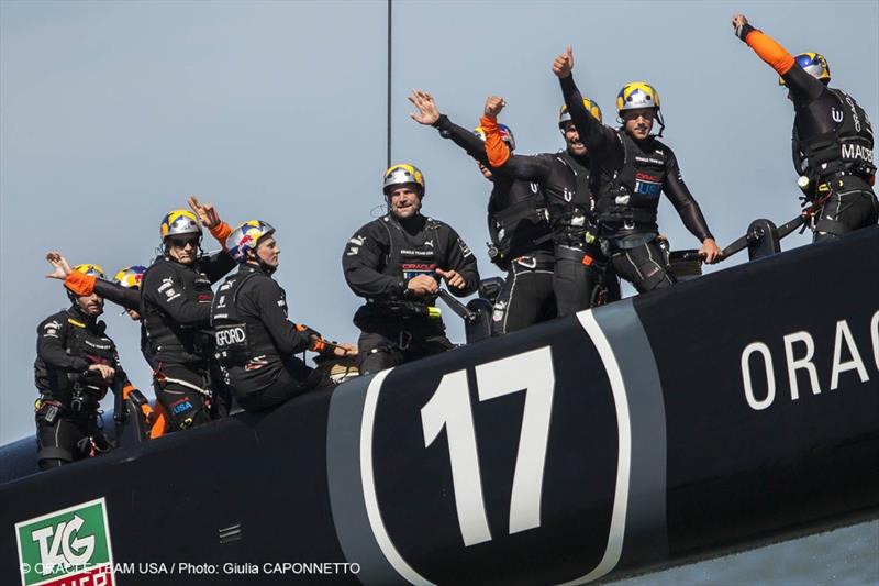 ORACLE TEAM USA win races 17 & 18 in the 34th America's Cup photo copyright Guilain Grenier / ORACLE TEAM USA taken at  and featuring the AC72 class