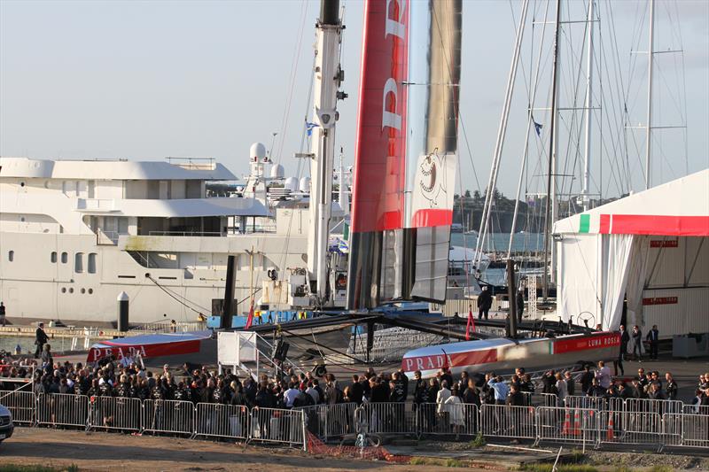 Luna Rossa lanuch their spectacular AC72 in Auckland in 2013 photo copyright Richard Gladwell taken at  and featuring the AC72 class