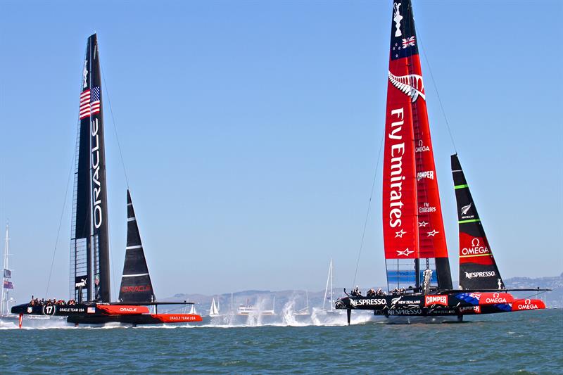 Despite being a shorter boat the AC72 have taller rigs than the AC75 photo copyright Richard Gladwell Sail-World.com taken at Golden Gate Yacht Club and featuring the AC72 class