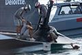 Diver checks the rudder - Luna Rossa - October 7, 2026 - Cagliari &copy; Ivo Rovira / America's Cup Recon