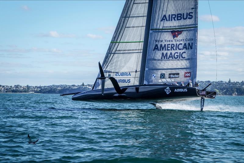 DEFIANT put through her paces after a five month break in testing photo copyright American Magic / Ryan Pellett / ACE taken at  and featuring the AC75 class