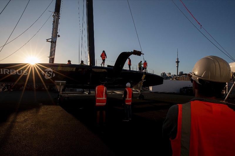 ATRIOT was built by a team of 50 in Bristol, Rhode Island, and airlifted from Providence to Auckland in early September photo copyright Will Ricketson / American Magic taken at New York Yacht Club and featuring the AC75 class