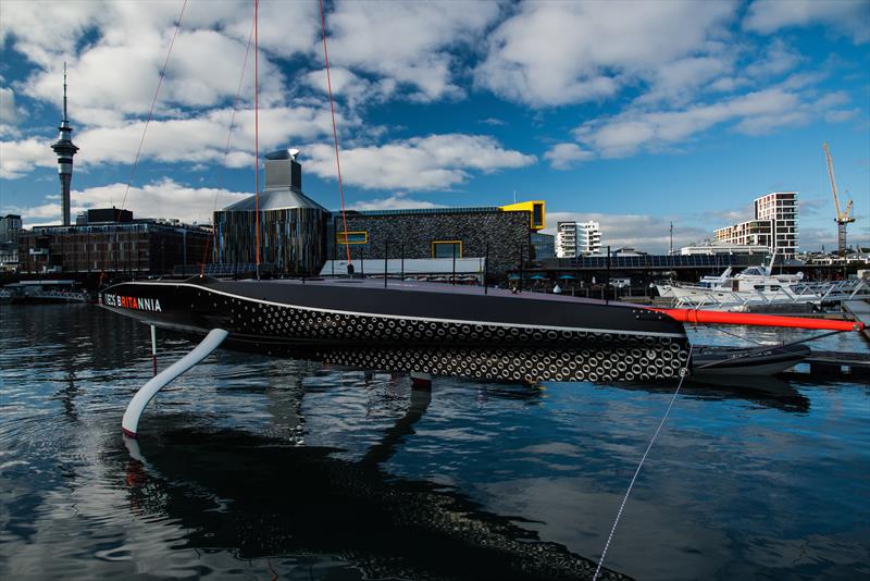 INEOS TEAM UK christen 'Britannia' photo copyright Harry KH / INEOS TEAM UK taken at  and featuring the AC75 class