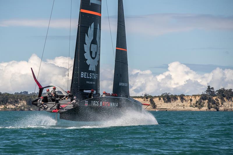 BRITANNIA takes flight in Auckland Harbour  - photo © C Gregory