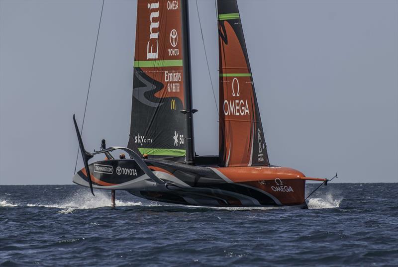 Te Rehutai's first sail - photo © Hamish Hooper / Emirates Team New Zealand