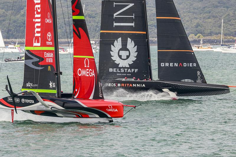 Emirates Team New Zealand vs INEOS TEAM UK on day 2 of PRADA ACWS Auckland - photo © COR36 / Studio Borlenghi