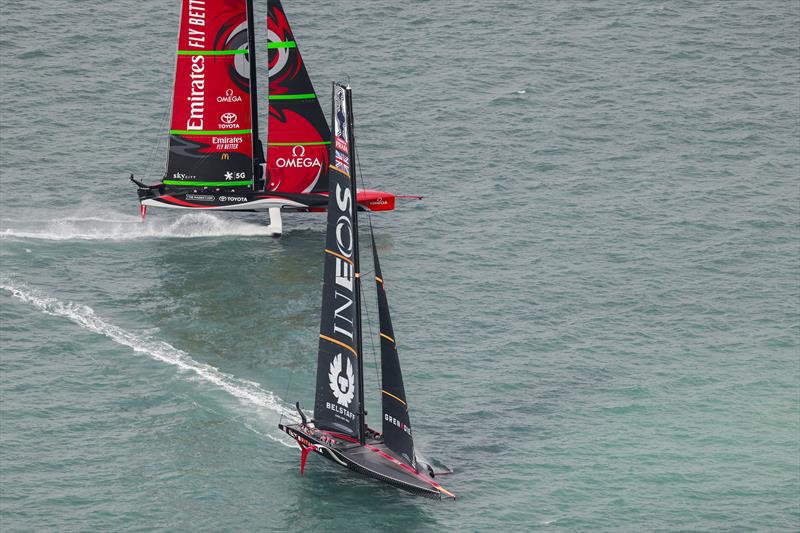 Emirates Team New Zealand vs INEOS TEAM UK on day 2 of PRADA ACWS Auckland photo copyright COR36 / Studio Borlenghi taken at  and featuring the AC75 class