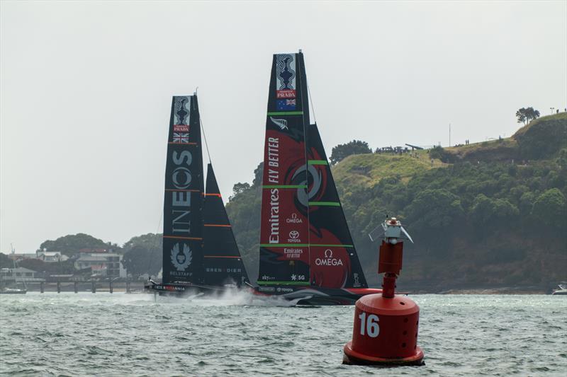 Emirates Team New Zealand vs INEOS TEAM UK on day 2 of PRADA ACWS Auckland - photo © Hamish Hooper / ETNZ 