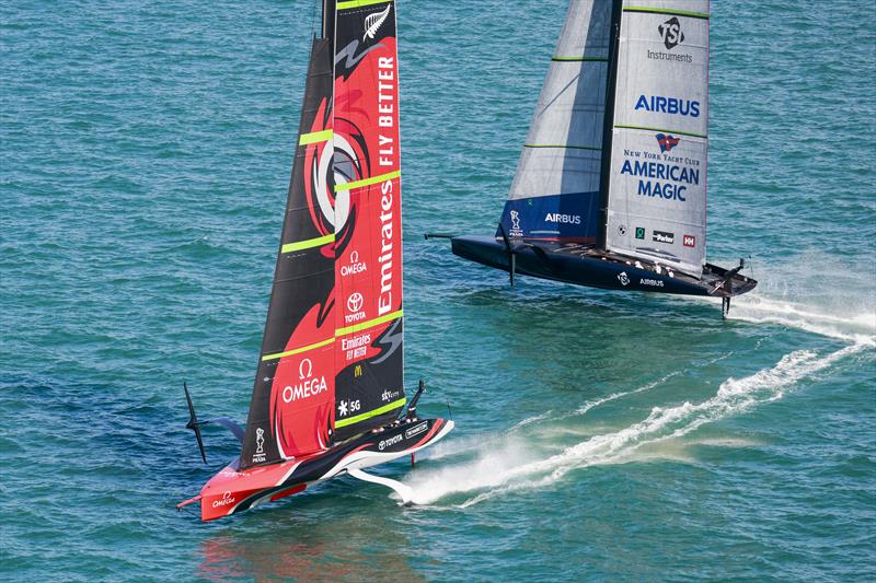 Emirates Team New Zealand vs New York Yacht Club American Magic on day 3 of PRADA ACWS Auckland - photo © COR36 / Studio Borlenghi