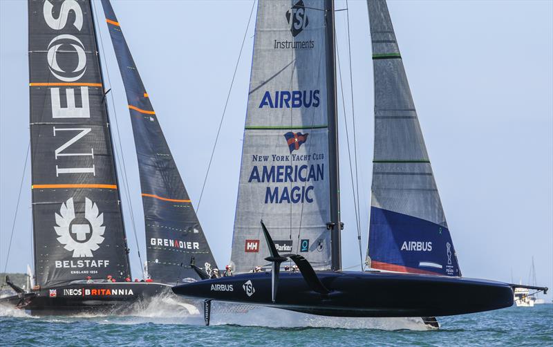 New York Yacht Club American Magic vs INEOS TEAM UK on day 3 of PRADA ACWS Auckland photo copyright COR36 / Studio Borlenghi taken at  and featuring the AC75 class