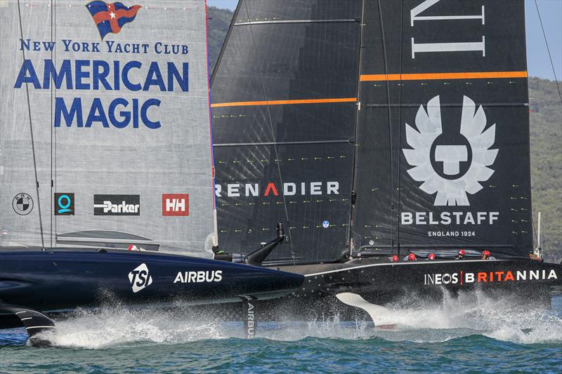 New York Yacht Club American Magic vs INEOS TEAM UK on day 3 of PRADA ACWS Auckland photo copyright COR36 / Studio Borlenghi taken at  and featuring the AC75 class