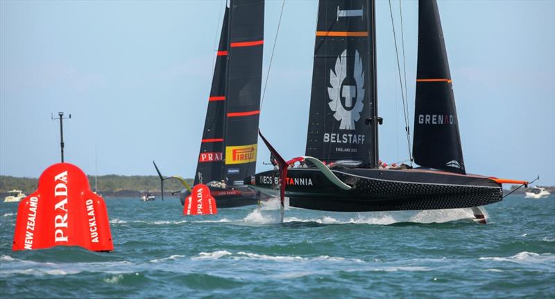 INEOS TEAM UK vs Luna Rossa Prada Pirelli on day 3 of PRADA ACWS Auckland photo copyright Stefano Gattini taken at  and featuring the AC75 class