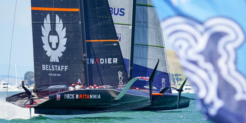 PRADA Cup Day 1: Round Robin 1 - New York Yacht Club American Magic vs INEOS TEAM UK photo copyright Luca Butto taken at  and featuring the AC75 class