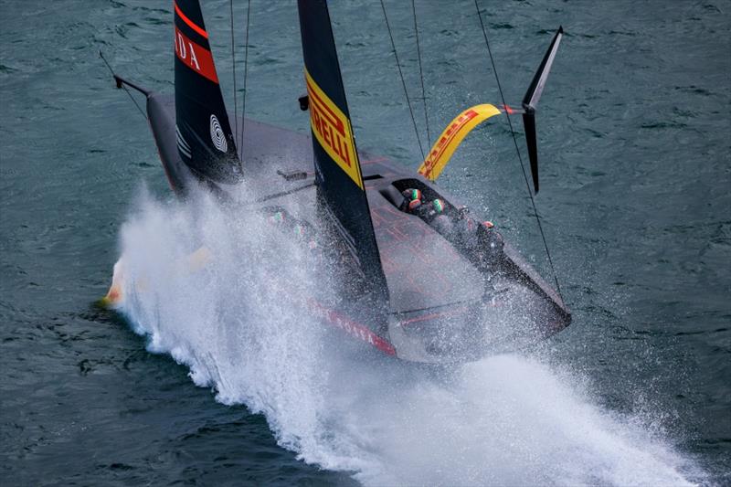 PRADA Cup Day 3: Round Robin 2 - Luna Rossa Prada Pirelli flying in the strong winds photo copyright Carlo Borlenghi taken at  and featuring the AC75 class