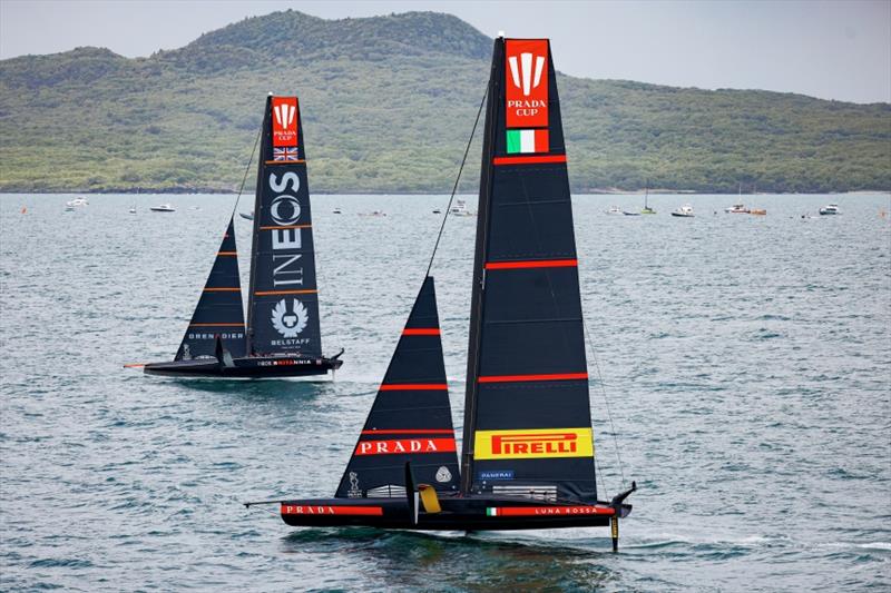 PRADA Cup Day 3: Round Robin 2 - Luna Rossa Prada Pirelli vs INEOS TEAM UK photo copyright Carlo Borlenghi taken at  and featuring the AC75 class