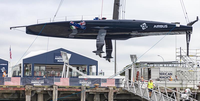 New York Yacht Club American Magic's PATRIOT is relaunched after her massive capsize and repairs photo copyright COR36 / Studio Borlenghi taken at  and featuring the AC75 class