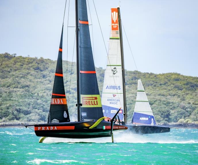 PRADA Cup Semi-Final Day 1 - Luna Rossa Prada Pirelli Team vs. New York Yacht Club American Magic - photo © COR36 / Studio Borlenghi