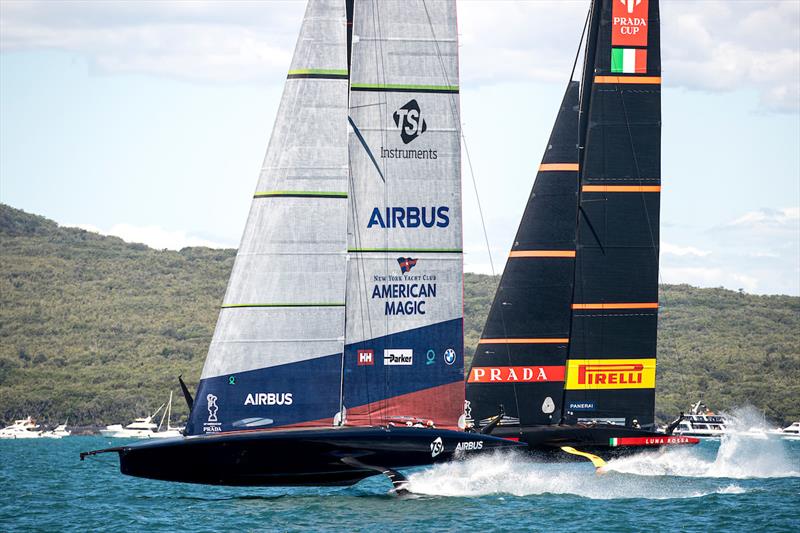 PRADA Cup Semi Final: New York Yacht Club American Magic vs. Luna Rossa Prada Pirelli photo copyright Sailing Energy / American Magic taken at  and featuring the AC75 class