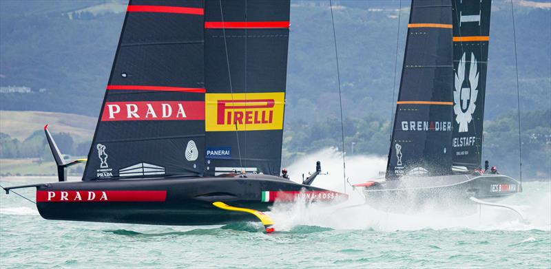 PRADA Cup Final day 2 - Tight match racing for Luna Rossa Prada Pirelli and INEOS TEAM UK photo copyright COR36 / Studio Borlenghi taken at  and featuring the AC75 class