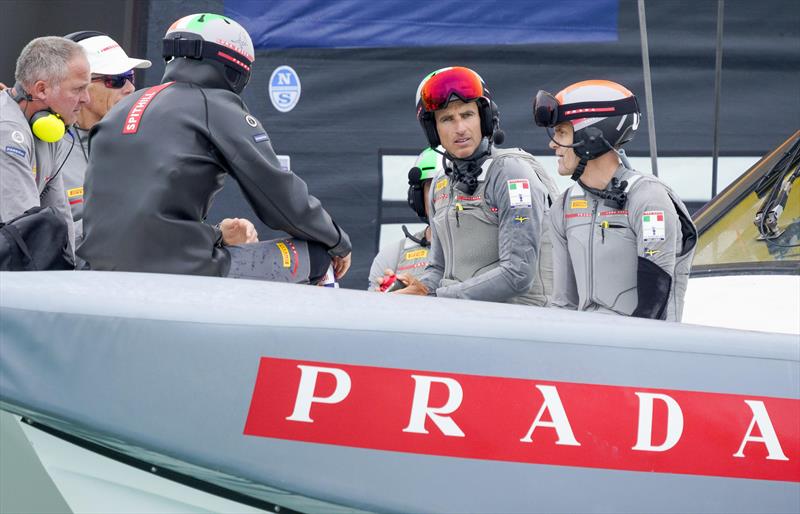 Luna Rossa Prada Pirelli afterguard in the chase boat after day 2 of the PRADA Cup Final photo copyright COR36 / Studio Borlenghi taken at  and featuring the AC75 class