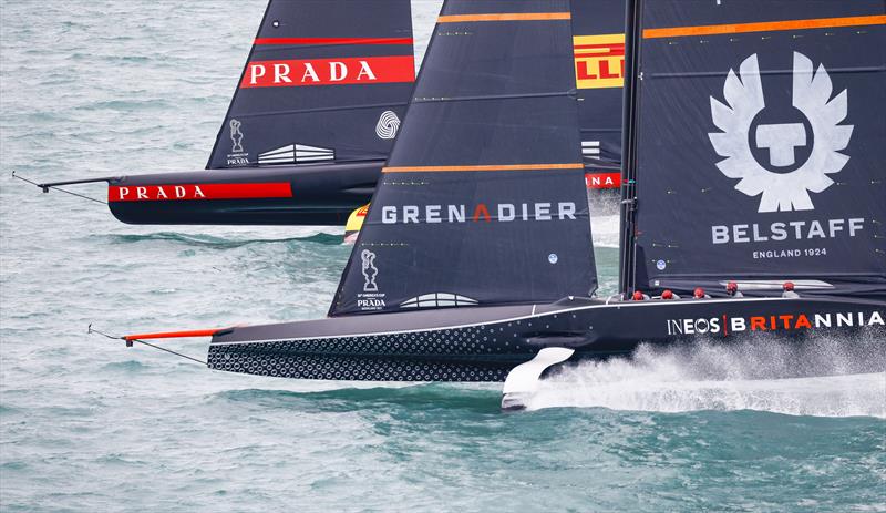 PRADA Cup Final day 2 - Tight match racing for Luna Rossa Prada Pirelli and INEOS TEAM UK photo copyright COR36 / Studio Borlenghi taken at  and featuring the AC75 class