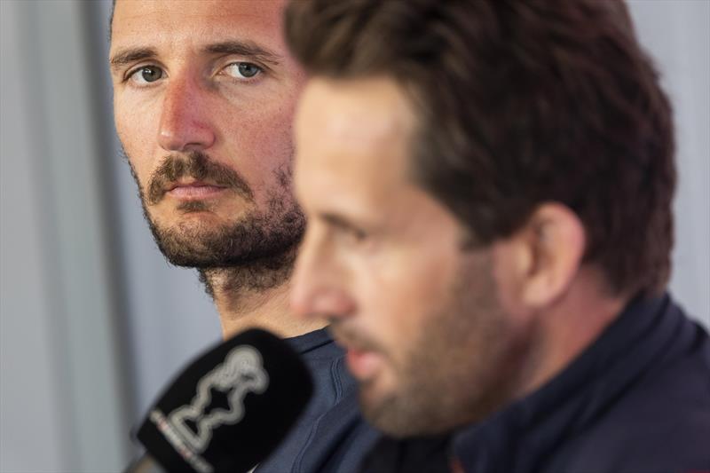 Prada Cup Final Day 4: Giles Scott and Sir Ben Ainslie in the pre-race press conference photo copyright COR36 / Studio Borlenghi taken at  and featuring the AC75 class