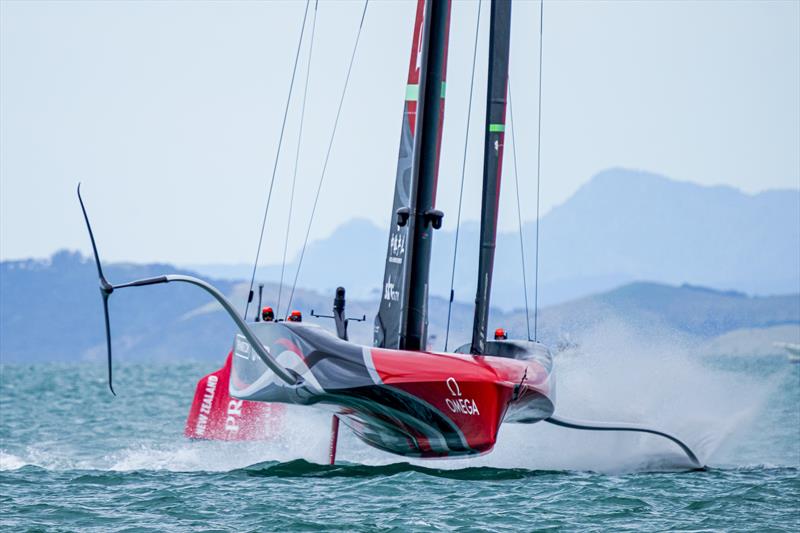 America's Cup match day 1 - Emirates Team New Zealand photo copyright ACE / Studio Borlenghi taken at Royal New Zealand Yacht Squadron and featuring the AC75 class