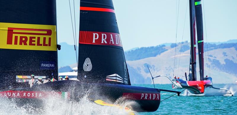 America's Cup match day 2 - Luna Rossa Prada Pirelli photo copyright ACE / Studio Borlenghi taken at Royal New Zealand Yacht Squadron and featuring the AC75 class