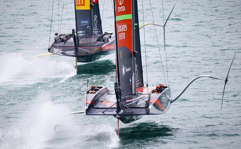 America's Cup match day 6 - Luna Rossa Prada Pirelli and Emirates Team New Zealand battle it out in race 9 - photo © ACE / Studio Borlenghi