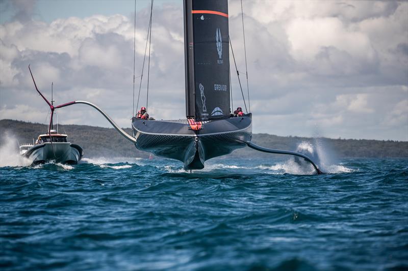 BRITANNIA sailing on the Hauraki Gulf during the 36th America's Cup - photo © C Gregory for INEOS Britannia