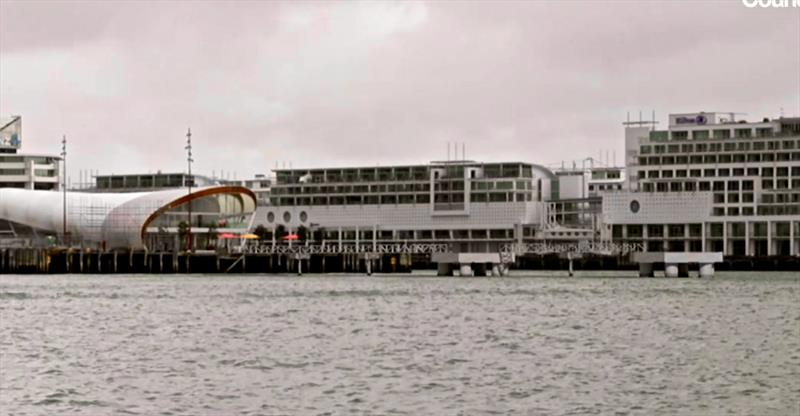 The Auckland Council approved the construction of two Mooring Dolphins exrtendding 95 metres out into the Harbour photo copyright Richard Gladwell taken at Takapuna Boating Club and featuring the AC75 class