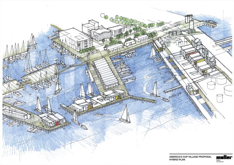 Sketch plan of the Viaduct Hybrid proposal from MBIE - photo © MBIE