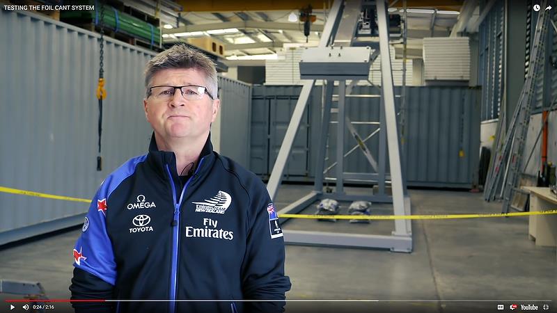 Peter ‘Brush' Thomas - Canting mechanism tested 900kg of weight - Emirates Team New Zealand - Seotember 10,  2018 photo copyright Emirates Team NZ taken at New York Yacht Club and featuring the AC75 class