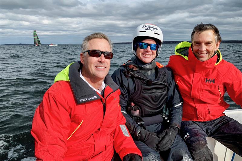 Guests from Parker Hannafin visit the American Magic operations in Bristol, Rhode Island, during the first Newport training session. - photo © Will Ricketson