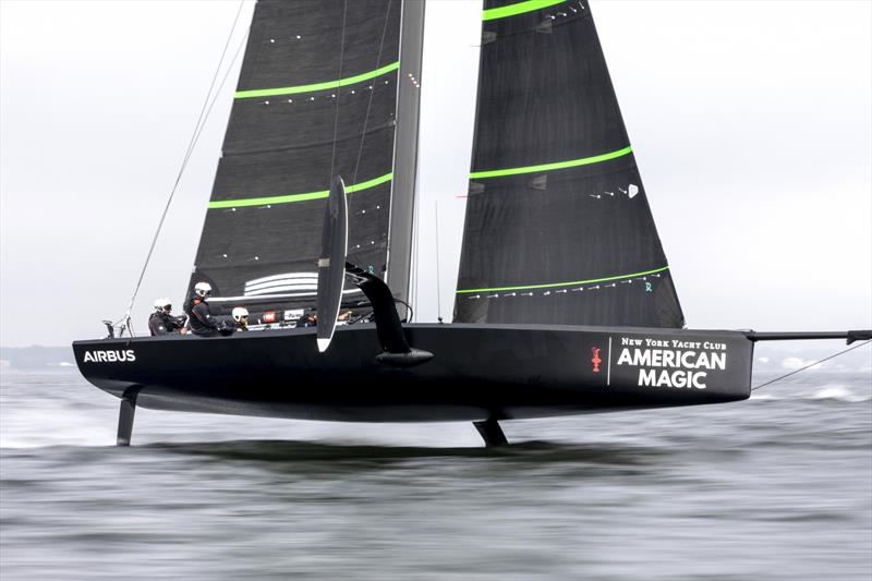 'The Mule' - Spring training in Pensacola, Florida - the hull of the AM38 is a standard 38fter hull, all the remainder of the boat, sails and rig is half-scale AC75 photo copyright Will Ricketson taken at New York Yacht Club and featuring the AC75 class
