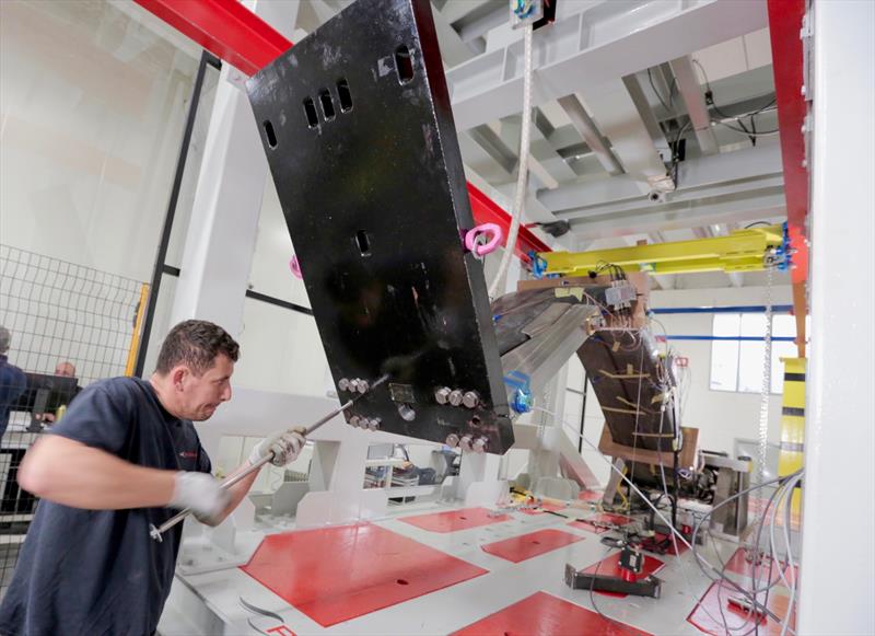 36th America's CupAC75 foil arms structure testing at Persico Marine photo copyright America's Cup taken at Circolo della Vela Sicilia and featuring the AC75 class