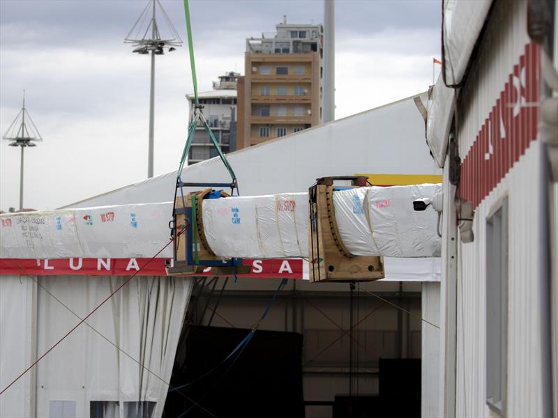 Luna Rossa's AC75 spar arrives in Cagliari, Sardinia photo copyright Luna Rossa taken at Circolo della Vela Sicilia and featuring the AC75 class