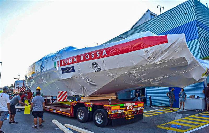 Luna Rossa Prada Pirelli's first AC75 leaves the Persico building facility in Bergamo, Italy, August - photo © Bergamo Corriere